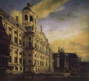 Jan van der Heyden City Hall and Plaza oil painting